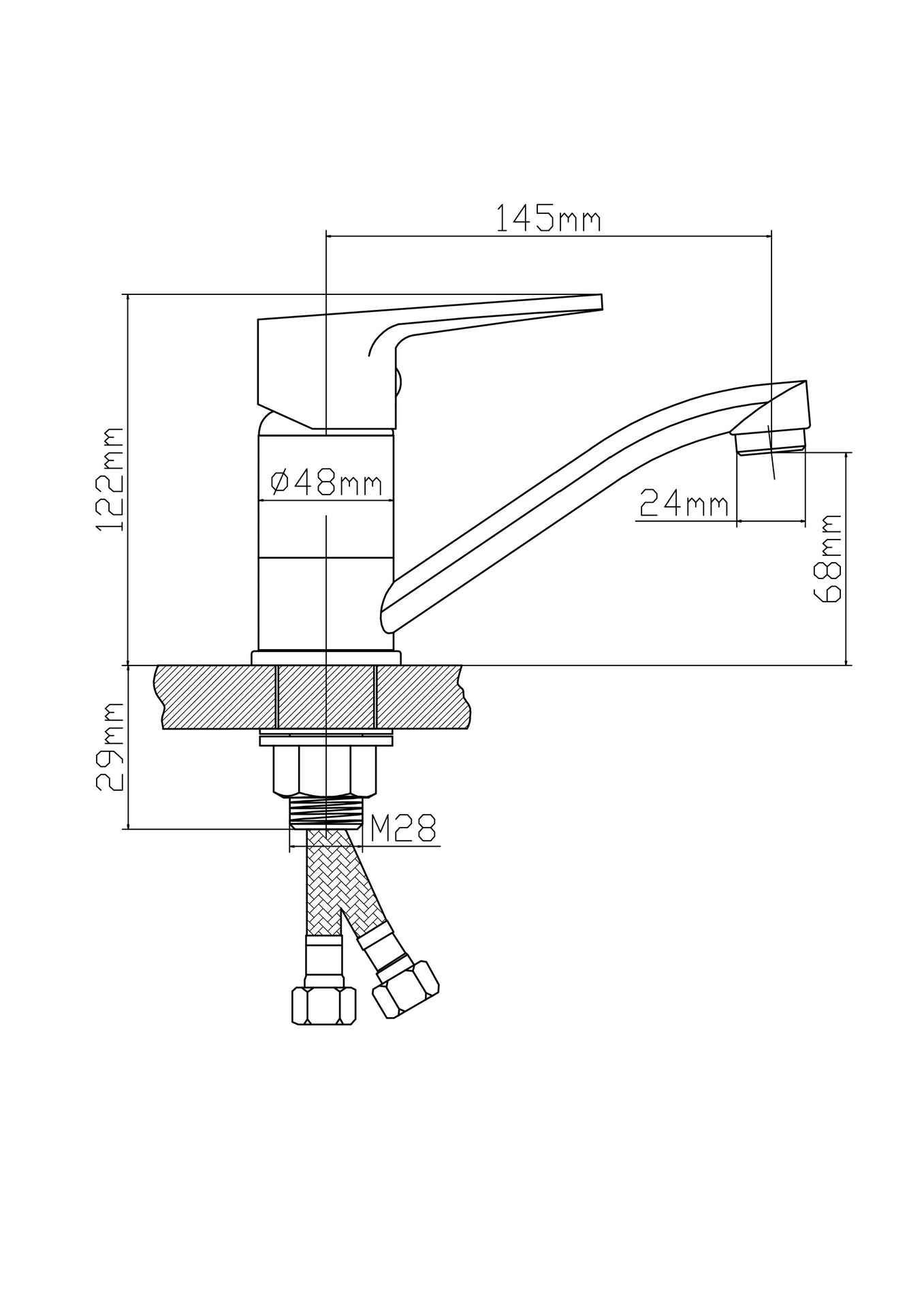 Смеситель для кухни BOOU B8282-14А латунь 