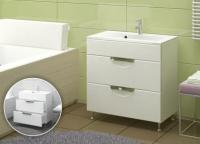 Тумба MDW ЭЛЕН 750-20 белая (2 ящика) с умывальником Элен 75