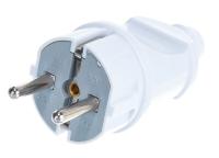 Вилка прямая с заземлением 16А UNIVersal белая