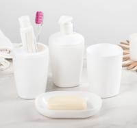 Набор акссесуаров для ванной AQUA белый пластиковый