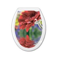 Сиденье для унитаза декор "КРАСНАЯ ГЕРБЕРА"