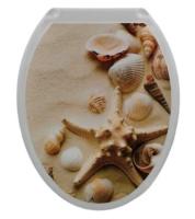 Сиденье для унитаза декор "РАКУШКИ НА ПЕСКЕ"