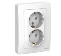 Розетка врезная двойная 16А BLANCA BLNRS001021 с заземлением