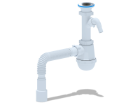 Сифон для мойки 1 1/2*50 АниПласт А1015 с гофрой 