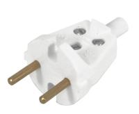 Вилка без заземления В6-001 белая