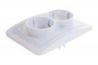 Розетка врезная двойная UNIVersal Валери В0128 с заземлением 