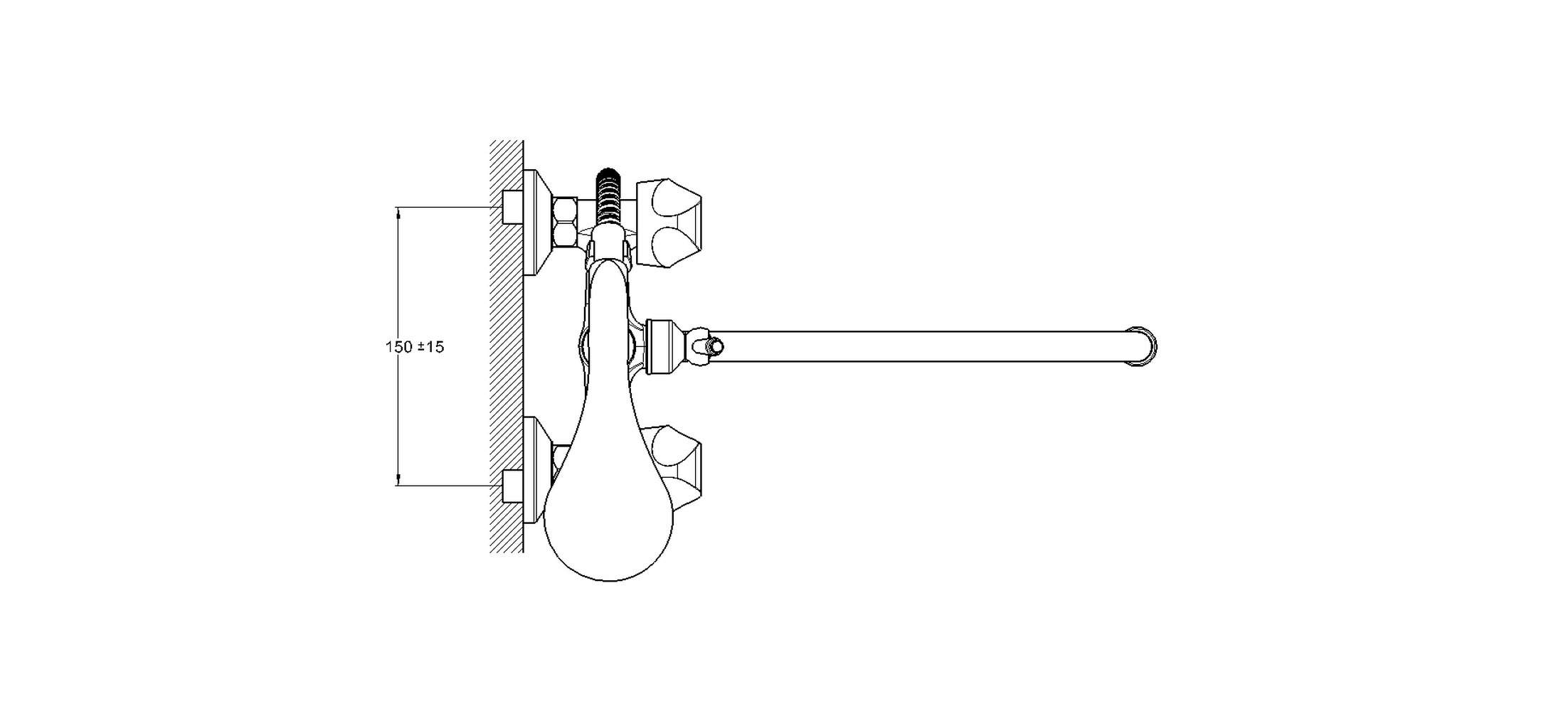 Смеситель для ванны G-lauf QTZ7-B827 двухручковый