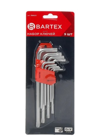 Ключи звездочки набор BARTEX T10-T50 9шт 388523