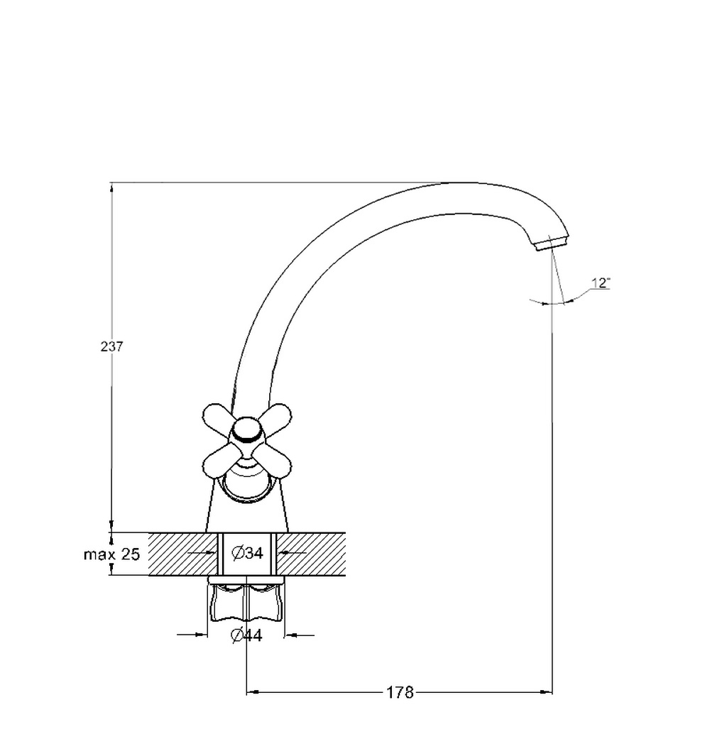 Смеситель для кухни G-lauf QSL4-B827 латунь