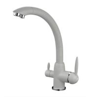 Смеситель для кухни LEMEN LA-9167H с подключением фильтра серый гранит