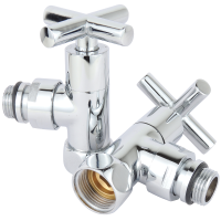 Вентили для полотенцесушителя угловые хром 3/4 ВР х 1/2 НР крест