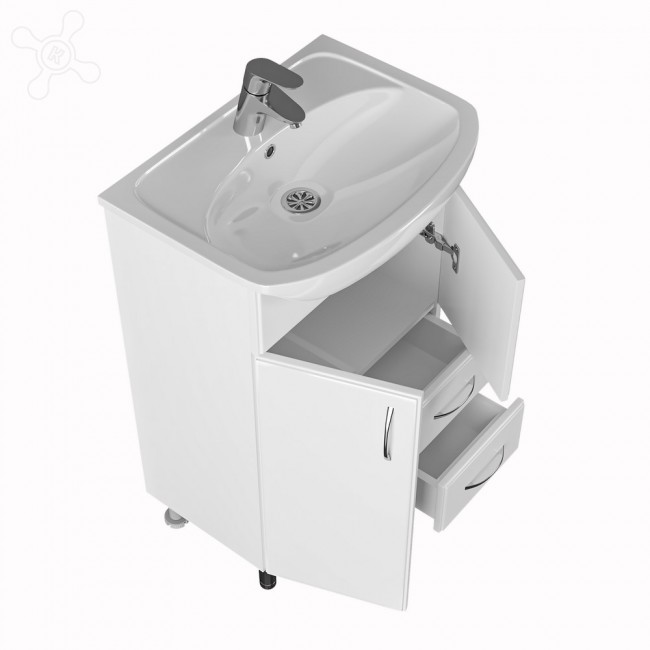 Тумба MDW УЮТ 55-3 (2 двери 2 ящика) с умывальником Уют 55