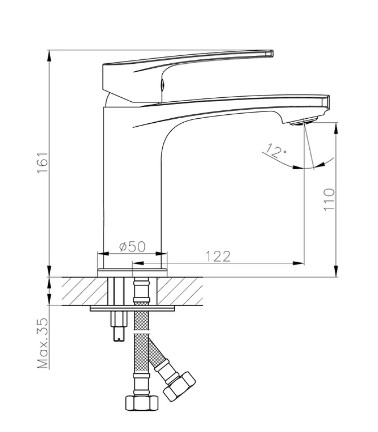 Смеситель для умывальника HAIBA НВ10587 латунь