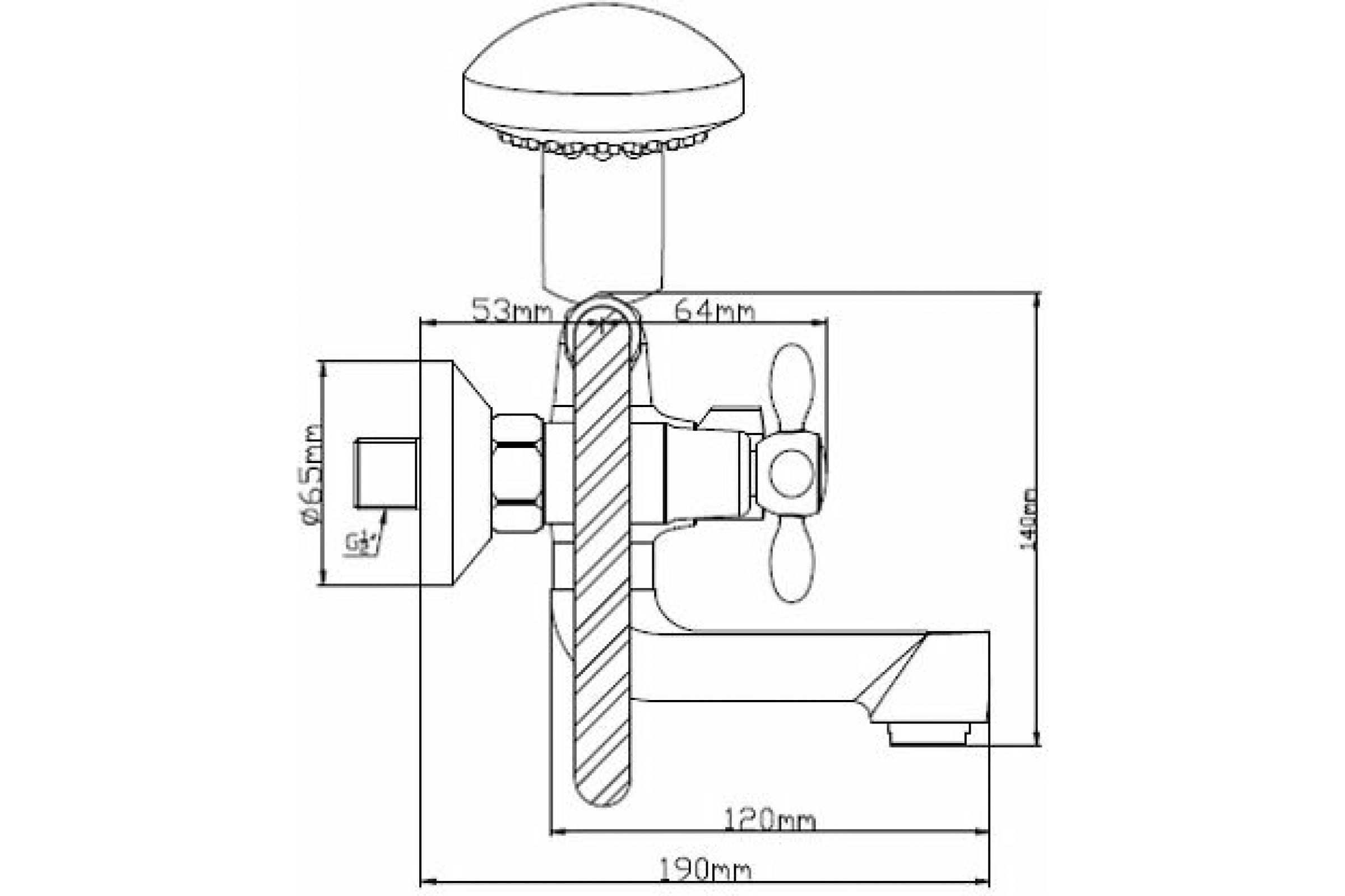 Смеситель для ванны BOOU ВА5318-2-В702 латунь