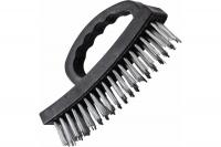 Щетка по металлу 4 рядная пластм. ручка BEOROL