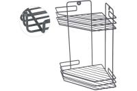 Полка угловая 2-х ярусная 20,5*20,5*31,5 "Рыжий кот" графит