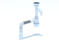 Сифон для мойки 1 1/2*40 АниПласт С0315 с гофрой, с носиком