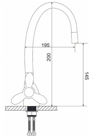 Смеситель для кухни FEINISE S54319R6-7 с гибким белым изливом