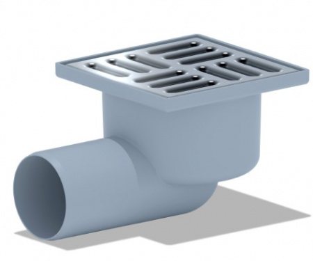 Трап ТА 5102 10*10 Ф50 горизонтальный нержавеющая решетка  