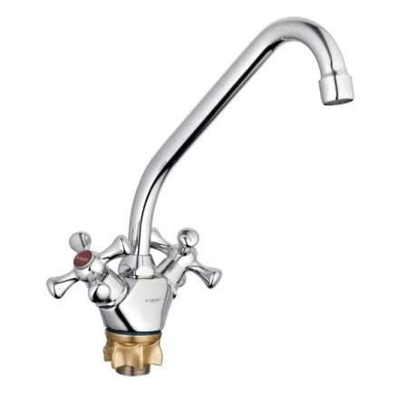 Смеситель для кухни G-lauf QSL4-А827 двухручковый латунь