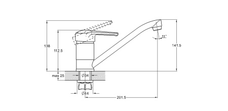 Смеситель для кухни G-lauf 4G4-A182 гайка