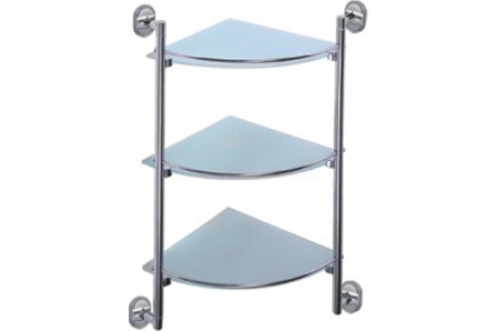 Полка угловая 3-х ярусная FRAP 1907-3 стеклянные полки