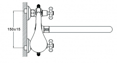 Смеситель для ванны G-lauf QST7-А827 двухручковый латунь