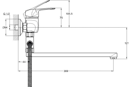 Смеситель для ванны Solone LUN6-A031
