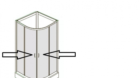 Стекло для душевой кабины переднее изогнутое 90*90 F-108  39*178.5 см матовое