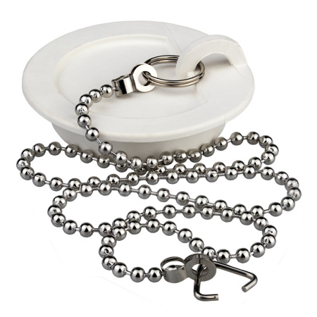 Пробка для ванной с цепочкой MASTERPROF белая