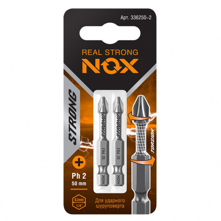 Биты крестообразные РZ 2/50  NOX STRONG 2 шт