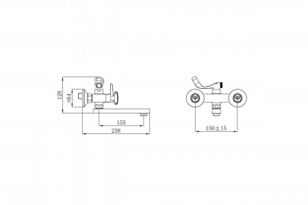 Смеситель для ванны РМС SL117-142E 