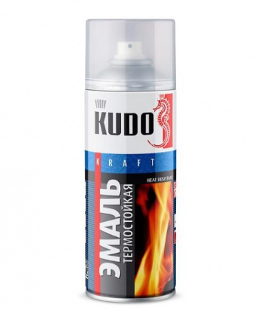 Эмаль аэрозоль KUDO термостойкая 800С черная 520 мл