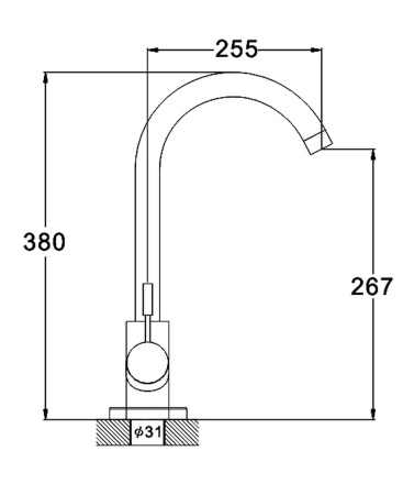 Смеситель для кухни G-lauf ZAP4-A090 нержавеющий 
