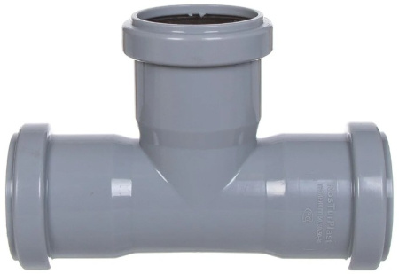 Канализационный тройник 50/50/90 трёхраструбный