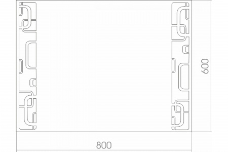 Зеркало 800*600 (ШВ) MIXLINE МЕГА с подсветкой