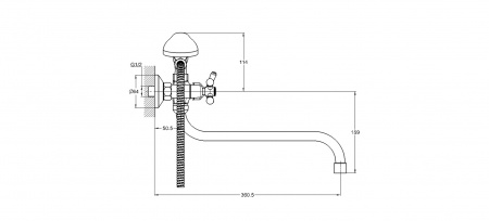 Смеситель для ванны G-lauf QFR7-A722 двухручковый