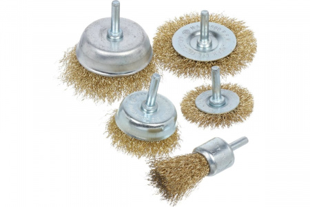 Щетки металлические плоские+чашки BARTEX набор 5шт 308981 