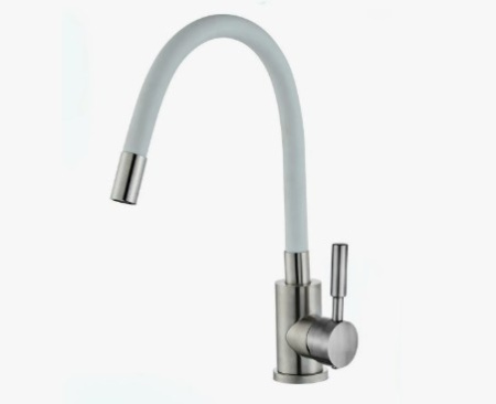 Смеситель для кухни DELFINO SK1-020-W9 белый гибкий излив
