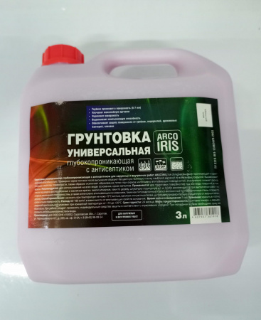 Грунтовка универсальная с антисептиком ARCO IRIS 3л розовая