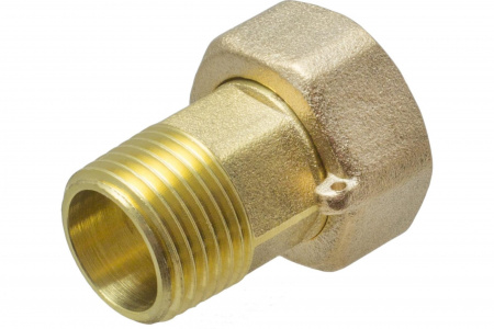 Штуцер для счетчика воды Ф1/2 латунь (пара)