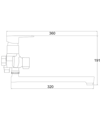 Смеситель для ванны РМС PL6-006Е пластик ABS белый