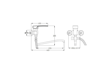 Смеситель для ванны РМС SL52-006 