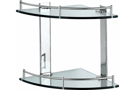 Полка угловая 2-х ярусная 24*24*27 полки стекло "Рыжий кот" CG-05