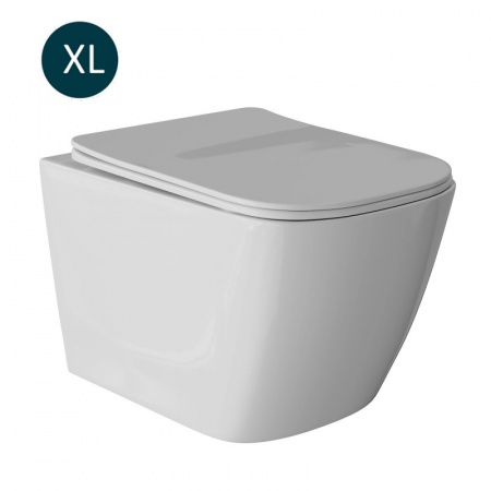 Унитаз подвесной безободковый WAVE QUADRO белый XL