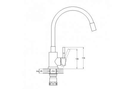 Смеситель для кухни Solone EZA4-F090КB гибкий черный 