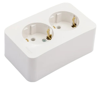 Розетка накладная двойная 16А BLANCA BLNRA010201 с заземлением