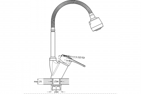 Смеситель для кухни Solone KAK4-В043 гибкий излив