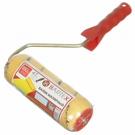 Валик полиакрил 180 мм ворс 12 мм Ф47 мм BARTEX желтый с полосой