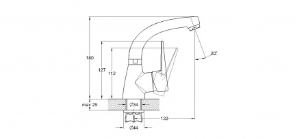 Смеситель для умывальника G-lauf ZOP1-A045KH сатин 